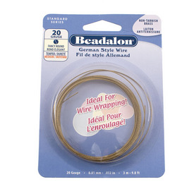 180N-520 - Beadalon Brass Wire Round Fancy 20 Gauge Brass 3m USA 180N-520,montreal, quebec, canada, beads, wholesale