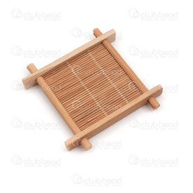 2001-0018 - Bamboo Display Square 87x87x12mm Interior 70x70mm Natural  1pc 2001-0018,1pc,Bamboo,Display,Square,87x87x12mm Interior 70x70mm,Natural,China,1pc,montreal, quebec, canada, beads, wholesale