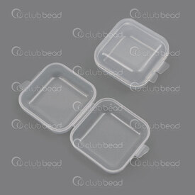2001-0119-34 - Plastic Storage Container Square 3.4x3.4x1.8cm Clear 15pcs 2001-0119-34,Boxes,montreal, quebec, canada, beads, wholesale