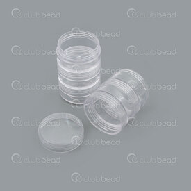 2001-0210-32 - Plastic Storage Screw-on Jars (5) 32x15mm inner 9.5x3.5cm Clear 1Set 2001-0210-32,2001-0,montreal, quebec, canada, beads, wholesale