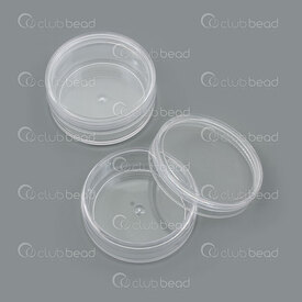 2001-0210 - DISC Plastic Storage Screw-on Jars inner 42x15mm Clear 50x20mm 6pcs 2001-0210,2001-0,montreal, quebec, canada, beads, wholesale
