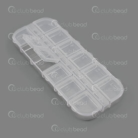 2001-0220 - Plastic Organiser Containers (12) Each Box 2.5x2.5x1.2cm Full Box 13x6x1.9cm 1pc 2001-0220,Boxes,montreal, quebec, canada, beads, wholesale