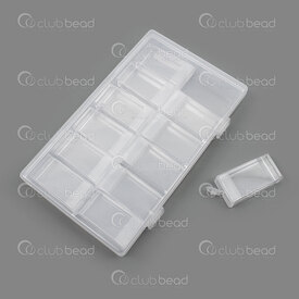 2001-0228 - Plastique Boite de Rangement 18x11x3cm avec Contenant Distributeur (12) 5x3x1.5cm Clair 1pc 2001-0228,Boîtes,De rangement,montreal, quebec, canada, beads, wholesale