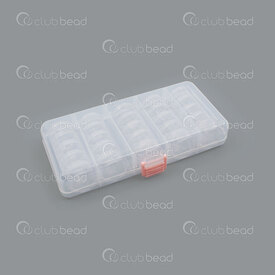 2001-0270 - Plastic Organiser Box 28 Screwing Jars Clear 27X12X4.5cm 1pc 2001-0270,Boxes,Storage,montreal, quebec, canada, beads, wholesale