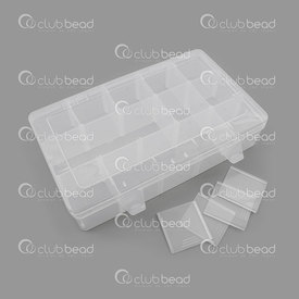 2001-0296 - Plastic Organisers detachable 15 boxes Each Box 5.3x5.2x5.2cm Full Box 28x17x5.6cm 2001-0296,Boxes,Storage,montreal, quebec, canada, beads, wholesale