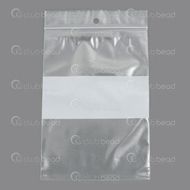 2001-0508 - Plastic Reclosable Bag With White Patch Clear 100X140mm 100pcs 2001-0508,Bags,montreal, quebec, canada, beads, wholesale