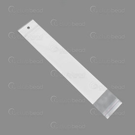 2001-0543-200 - plastic reclosable bag with white patch clear 45x200mm, 200 pcs 2001-0543-200,Bags,Plastic,montreal, quebec, canada, beads, wholesale
