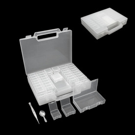 207A-500 - Beadalon Plastic Organiser Box 55 Compartments Clear 20X25X4.5cm 1pc 207A-500,Boxes,Storage,Plastic,Plastic,Organiser Box,55 Compartments,Clear,20X25X4.5cm,1pc,China,Beadalon,montreal, quebec, canada, beads, wholesale