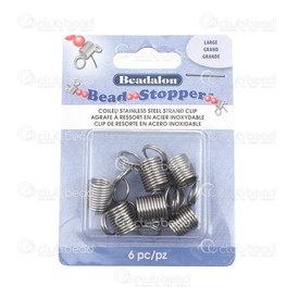 216A-100 - Colled Stainless steel strand clip 216A-100,Tools and accessories,Bead stoppers,montreal, quebec, canada, beads, wholesale