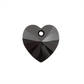 *6228-14MM-280 - Swarovski Pendant Xilion Heart 6228 14MM Jet 280 6pcs Austria *6228-14MM-280,montreal, quebec, canada, beads, wholesale