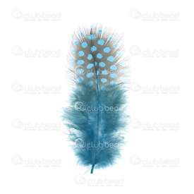 2501-0225-04 - Plume Pintade avec points Turquoise 4gr  5-10cm 2501-0225-04,5-10cm,Feather,Dotted Guinea Fowl,Turquoise,5-10cm,4gr,Chine,montreal, quebec, canada, beads, wholesale
