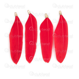 2501-0350-02GL - Plume Canard Rouge 7-9cm Avec Connecteur Or 20pcs 2501-0350-02GL,Red,Feather,Duck,Red,7-9cm,20pcs,Chine,With Gold Connector,montreal, quebec, canada, beads, wholesale