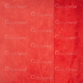 2501-0400-44 - Cow Leather Soft Thin Arizona Red App. 12x12in Thickness app. 0.7mm 1pc Italy 2501-0400-44,Leather,montreal, quebec, canada, beads, wholesale