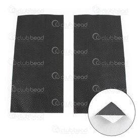 2501-0405-02 - PVC Leather Sheet 20x10cm Black One Glue Side 2pcs 2501-0405-02,cuir,montreal, quebec, canada, beads, wholesale