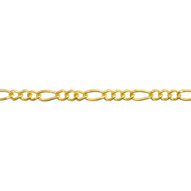 2601-0416-GL - Metal Alternated Curb Figaro Chain 4mm Gold 10m Roll 2601-0416-GL,Figaro chain,Metal,Alternated Curb,Figaro Chain,4mm,Gold,10m Roll,China,montreal, quebec, canada, beads, wholesale