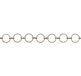 2601-0458-OXCO - Metal Chain Linked Round 12mm Antique Copper 10m 2601-0458-OXCO,Fancy chain,montreal, quebec, canada, beads, wholesale