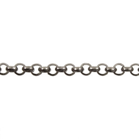 2601-0490-BN - Metal Rolo Chain Iron 3.8mm Black Nickel 15m Roll 2601-0490-BN,Chains,Metal,Rolo,Chain,Iron,3.8mm,Black Nickel,15m Roll,China,montreal, quebec, canada, beads, wholesale