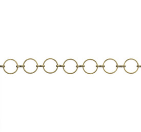 *2601-0558-OXBR - Metal Chain Linked Round 12mm Nickel Free Antique Brass 1 Yard *2601-0558-OXBR,montreal, quebec, canada, beads, wholesale