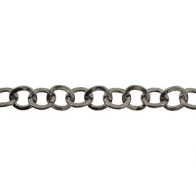 *2601-0592-BN - Chaîne Forçat Miroir Métal Fer 12mm Nickel Noir 1 Verge *2601-0592-BN,montreal, quebec, canada, beads, wholesale