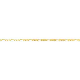 *2601-0596-GL - Metal Alternated Curb Figaro Chain Soldered Brass 2.5mm Gold 1 Yard *2601-0596-GL,montreal, quebec, canada, beads, wholesale