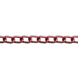 2601-0601-08 - Aluminium Curb Chain 9.7x5.9mm Red 10m Spool 2601-0601-08,Chains,9.7X5.9mm,Aluminium,Curb,Chain,9.7X5.9mm,Red,10m Roll,China,montreal, quebec, canada, beads, wholesale