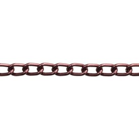 2601-0601-18 - Aluminium Curb Chain 9.7x5.9mm Burgundy 10m Spool 2601-0601-18,Chains,9.7X5.9mm,Aluminium,Curb,Chain,9.7X5.9mm,Burgundy,10m Roll,China,montreal, quebec, canada, beads, wholesale