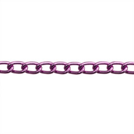 2601-0602-02 - Aluminium Curb Chain 4.4x2.8mm Violet 25m Roll 2601-0602-02,Curb chain,montreal, quebec, canada, beads, wholesale
