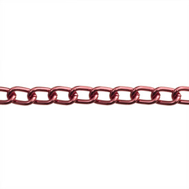 2601-0602-08 - Aluminium Curb Chain 4.4x2.8mm Red 25m Roll 2601-0602-08,Curb chain,montreal, quebec, canada, beads, wholesale