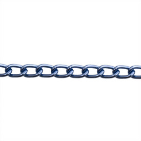 2601-0602-16 - Aluminium Curb Chain 4.4x2.8mm Dark Blue 25m Roll 2601-0602-16,montreal, quebec, canada, beads, wholesale