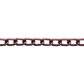 2601-0602-18 - Aluminium Curb Chain 4.4x2.8mm Burgundy 25m Roll 2601-0602-18,montreal, quebec, canada, beads, wholesale