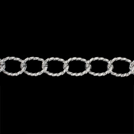 2601-0610-10 - Aluminum Curb Chain Twisted 19x28mm Silver 10m Roll 2601-0610-10,Aluminum,montreal, quebec, canada, beads, wholesale