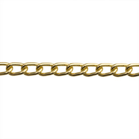 *2601-0701-20 - Aluminium Curb Chain 9.7x5.9mm Gold 1m *2601-0701-20,montreal, quebec, canada, beads, wholesale