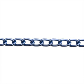 *2601-0702-16 - Aluminium Curb Chain 4.4x2.8mm Dark Blue 1m *2601-0702-16,montreal, quebec, canada, beads, wholesale