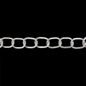 *2601-0709-10 - Aluminum Curb Chain Fancy Design 18x25mm Silver 1m *2601-0709-10,montreal, quebec, canada, beads, wholesale