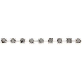 2601-0900-04 - Rhinestone Silver Chain Square Base SS14 Hematite 1m 2601-0900-04,montreal, quebec, canada, beads, wholesale