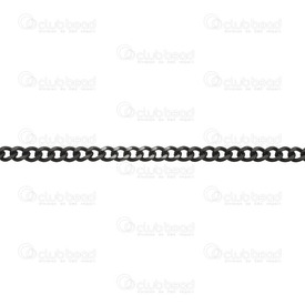 2601-1122-BN - Stainless Steel 304 Curb Chain Flat 3.5mm Black 5m Roll 2601-1122-BN,chaîne,Black,Stainless Steel 304,Curb,Chain,Flat,3.5MM,Black,5m Roll,China,montreal, quebec, canada, beads, wholesale