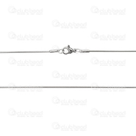 2601-1209-18 - Chaîne Serpent Acier Inoxydable 304 Collier 18" (45.7cm) 1.2mm Naturel 1pc 2601-1209-18,Stainless Steel 304,18" (45.7cm),Stainless Steel 304,Serpent,Chaîne,Collier,18" (45.7cm),1.2mm,Naturel,1pc,Chine,montreal, quebec, canada, beads, wholesale