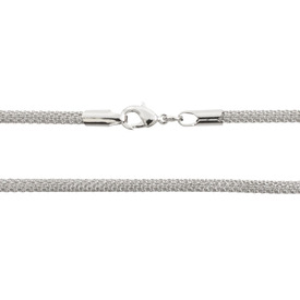 *2601-1420-8 - Chaîne Tubulaire 3.2mm Style Européen Métal Bracelet 8'' Nickel 5pcs *2601-1420-8,montreal, quebec, canada, beads, wholesale