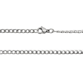 2601-1500-16 - Stainless Steel 304 Cable Chain 3x4mm Necklace 16'' 1 pc 2601-1500-16,montreal, quebec, canada, beads, wholesale
