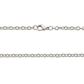2601-1501-36 - Stainless Steel 304 Cable Chain 3.5x5mm Necklace 36'' 1 pc 2601-1501-36,montreal, quebec, canada, beads, wholesale