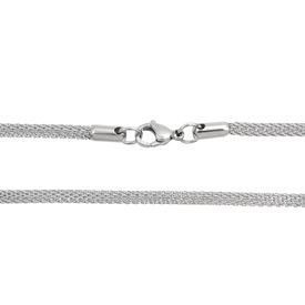 *2601-1530-18 - Stainless Steel 304 European Style Mesh Chain 3.2mm Necklace 18'' 1 pc *2601-1530-18,montreal, quebec, canada, beads, wholesale