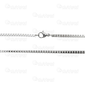 2602-0122-N - Stainless Steel 304 Venetian Box Chain 2mm Necklace 22" (55.8cm) Natural 1 pc 2602-0122-N,Stainless Steel 304,Venetian Box,Chain,Necklace,22" (55.8cm),2mm,Natural,1 pc,China,montreal, quebec, canada, beads, wholesale