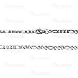 2602-0518-N - Stainless Steel 304 FIgaro Chain 4mm Necklace 18" (45.7cm) Natural 1 pc 2602-0518-N,Chains,Natural,Figaro,Stainless Steel 304,Figaro,Chain,Necklace,18" (45.7cm),4mm,Natural,1 pc,China,montreal, quebec, canada, beads, wholesale