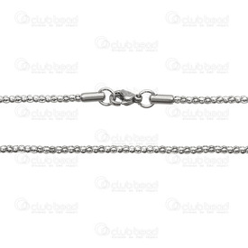 2602-0720-N2.4 - Stainless Steel 304 Popcorn Chain 2.4mm Necklace 20" (50.8cm) Natural 1 pc 2602-0720-N2.4,Clearance by Category,Chains,Stainless Steel 304,Popcorn,Chain,Necklace,20" (50.8cm),2.4mm,Natural,1 pc,China,montreal, quebec, canada, beads, wholesale