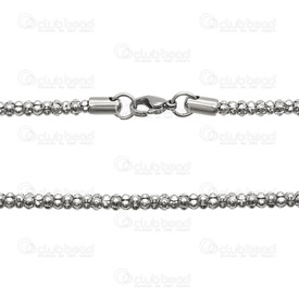 2602-0720-N4.2 - Stainless Steel 304 Popcorn Chain 4.2mm Necklace 20" (50.8cm) Natural 1 pc 2602-0720-N4.2,Clearance by Category,Chains,Stainless Steel 304,Popcorn,Chain,Necklace,20" (50.8cm),4.2mm,Natural,1 pc,China,montreal, quebec, canada, beads, wholesale
