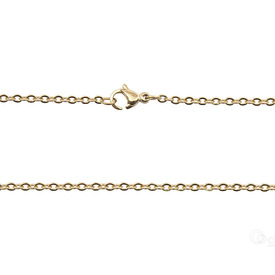 2602-0818-GL - Stainless Steel 304 Cable Chain 2mm Necklace 18" (45.7cm) Gold 1pc 2602-0818-GL,Chains,Gold,Stainless Steel 304,Cable,Chain,Necklace,18" (45.7cm),2mm,Gold,1pc,China,montreal, quebec, canada, beads, wholesale