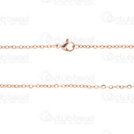 2602-0818-RGL - Stainless Steel Cable Chain 2mm Necklace 18'' Rose Gold 1 pc 2602-0818-RGL,Chains,montreal, quebec, canada, beads, wholesale