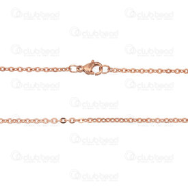 2602-0820-RGL - Stainless Steel 304 Mirror Cable Chain 2.5x2mm Necklace 20" (50.8cm) Rose Gold 1pc 2602-0820-RGL,Chains,1pc,Stainless Steel 304,Mirror Cable,Chain,Necklace,20" (50.8cm),2.5x2mm,Rose Gold,1pc,China,montreal, quebec, canada, beads, wholesale
