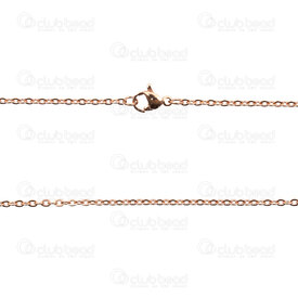 2602-0830-RGL - Stainless Steel 304 Flat Cable Chain 2mm Necklace 30" (76.2cm) Rose Gold 1pc 2602-0830-RGL,1pc,Stainless Steel 304,Stainless Steel 304,Flat Cable,Chain,Necklace,30" (76.2cm),2mm,Rose Gold,1pc,China,montreal, quebec, canada, beads, wholesale