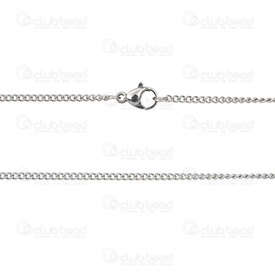 2602-0922-N - Acier Inoxydable 304 Chaîne Gourmette 2mm Soude Collier 22po (55cm) Naturel 1pc 2602-0922-N,2mm,montreal, quebec, canada, beads, wholesale